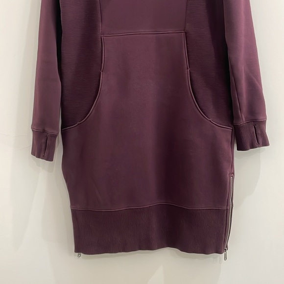 Athleta Cozy Karma Funnel Neck Sweatshirt Dress Purple/Spiced Cabernet Sz.M Tall - Picture 7 of 16